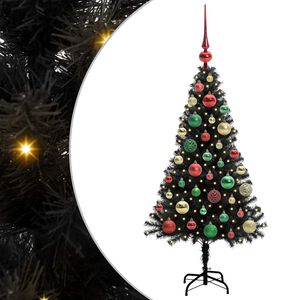 vidaXL Ziemassvētku eglīte Melna 120 cm PVC