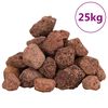 vidaXL vulkāniskie ieži, 25 kg, sarkani, 3-5 cm