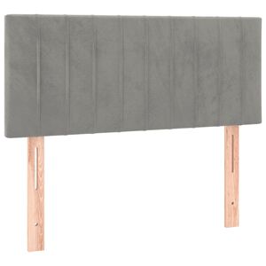 vidaXL gultas galvgalis, 90x5x78/88 cm, gai&scaron;i pelēks samts