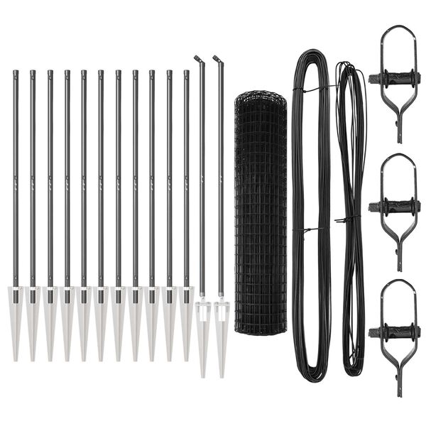 vidaXL Žogs ar stabiem. Pelēka 1.2 x 25 m Tērauds