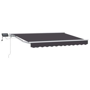 vidaXL Manuāls nojumes rāmis ar LED Balta un antracīta 2,5 x 2 m