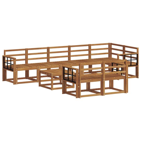 vidaXL Āra dīvānu komplekts 9 pcs Dabiska Cietā akācijas koks