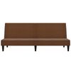 vidaXL 2-vietīga dīvāngulta ar soliņu, brūns mikro&scaron;ķiedras audums