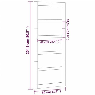 vidaXL šķūņa durvis, 80x1,8x204,5 cm, priedes masīvkoks, baltas