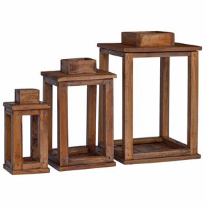 vidaXL Laterna 3 gab. Dabiska 30 x 30 x 44 cm Mahagona koks