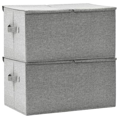 vidaXL uzglabāšanas kastes, 2 gab., 50x30x25 cm, audums, pelēkas