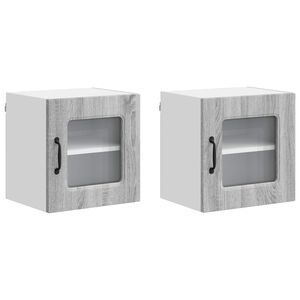 vidaXL Trauku ma&scaron;īnas panelis Kalmar 2 pcs Pelēks Sonoma