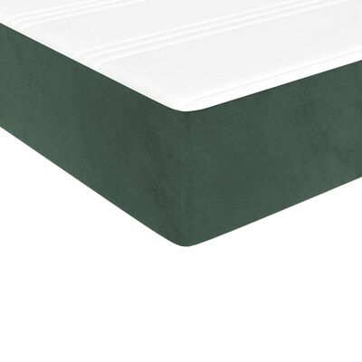 vidaXL kabatu atsperu matracis, tumši zaļš, 100x200x20 cm, samts