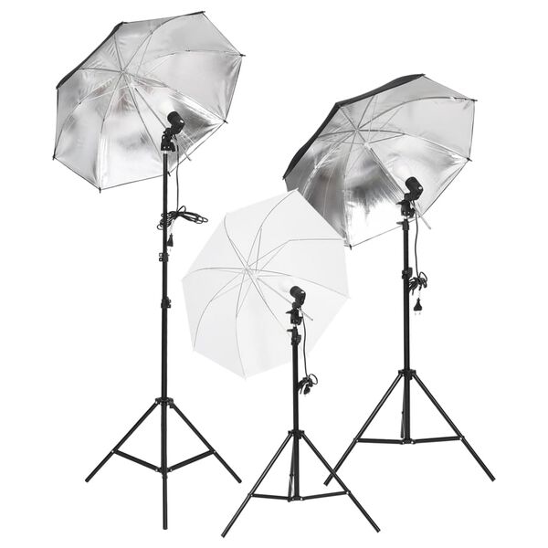 vidaXL fotostudijas komplekts – gaismas, fons, reflektors