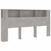 vidaXL gultas galvgalis ar plauktu, betona pelēks, 200x18,5x104,5 cm