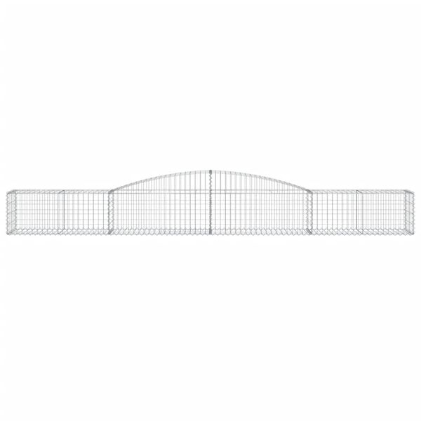 vidaXL arkveida gabiona grozi, 8 gb., 400x50x40/60 cm, cinkota dzelzs