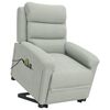 vidaXL masāžas krēsls, paceļams, gaiši pelēks samts