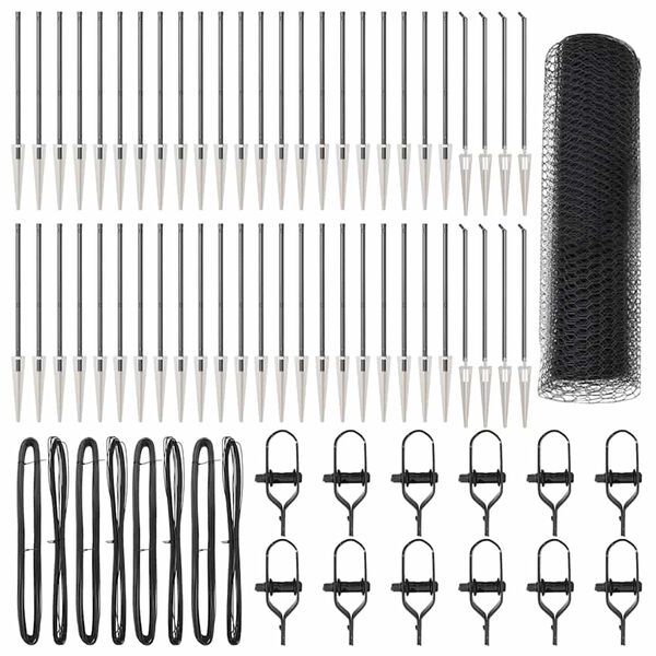 vidaXL Žoga āķis Pelēka 100 x 1 m (25 mm siets) Tērauds un PVC