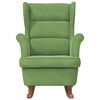 vidaXL &scaron;ūpuļkrēsls ar atzveltni, &scaron;viesi zaļ&scaron; samts un masīvkoks