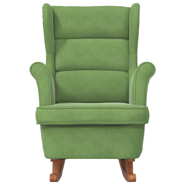 vidaXL &scaron;ūpuļkrēsls ar atzveltni, &scaron;viesi zaļ&scaron; samts un masīvkoks