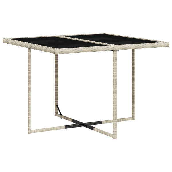 vidaXL 5-daļīgs dārza mēbeļu komplekts, matrači,gai&scaron;i pelēka PE pinums