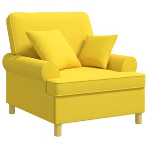 vidaXL XL atpūtas krēsls ar spilveniem Gai&scaron;i dzeltena Audums