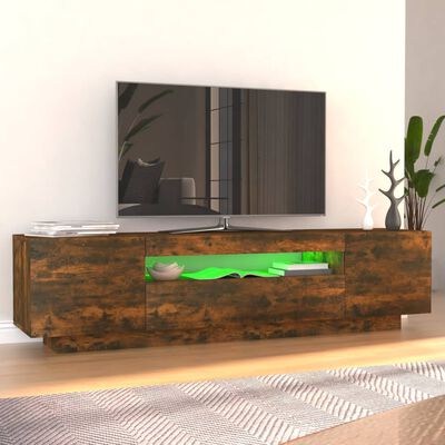 vidaXL TV skapītis ar LED apgaismojumu, ozolkoka krāsa, 160x35x40 cm
