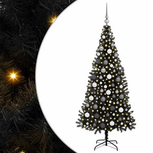 vidaXL Ziemassvētku eglīte Melna 180 cm PVC
