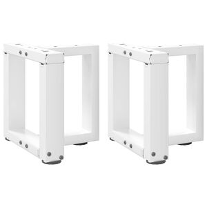 vidaXL kafijas galdiņa kājas, 2 gab., T-veida, baltas, 30x25x(30-31) cm, tērauds