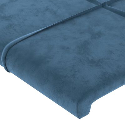 vidaXL gultas galvgalis, 80x5x78/88 cm, tumši zils samts