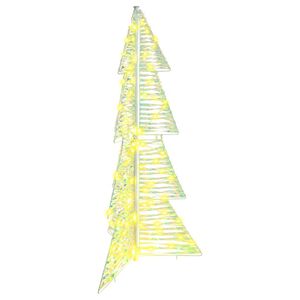 vidaXL Ziemassvētku eglīte 100 LED Silti balts 120 cm PET