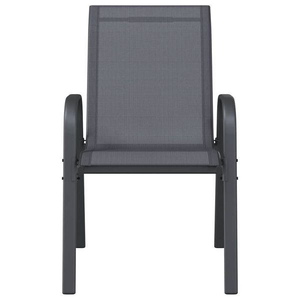 vidaXL dārza krēsli, 4 gab., tekstilēns, pelēki