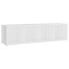 vidaXL TV plaukts, 142,5x35x36,5 cm, balts, inženierijas koks