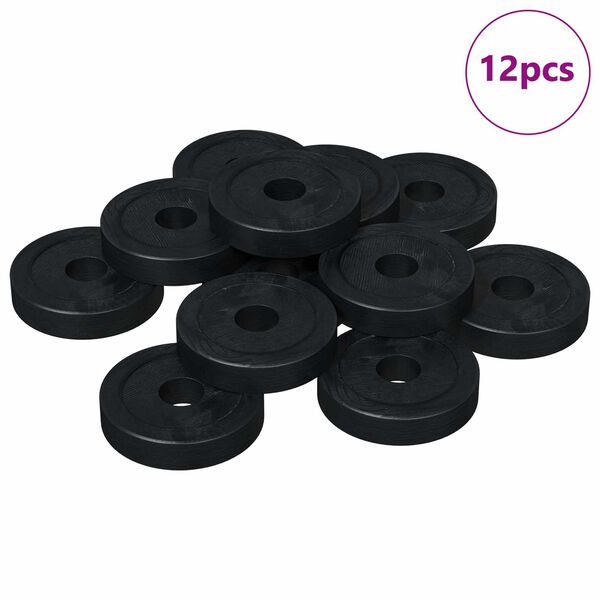vidaXL der plakaniem mazgātājiem 12 pcs Melna &empty;15 x 3 mm