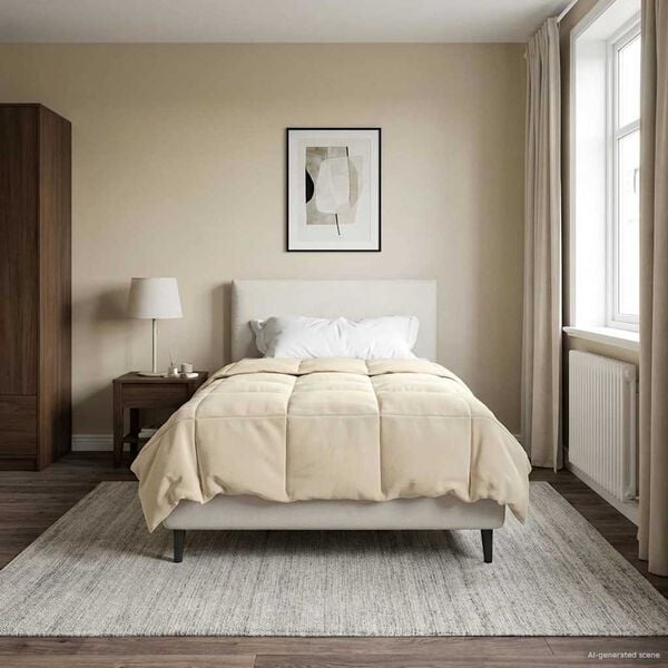 vidaXL Pilnas gada sega Tiltiņ&scaron; Krēmkrāsa 135 x 200 cm Mikro&scaron;ķiedra