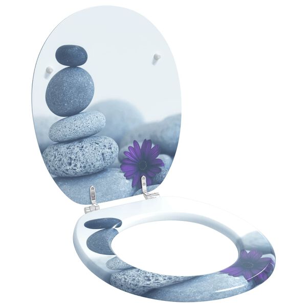 vidaXL Tualetes sēdeklis Pelēka 44 x 38 cm MDF plāksne