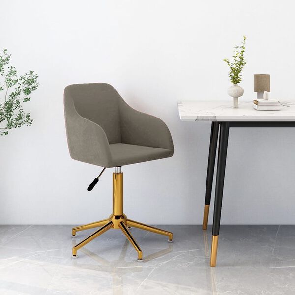 vidaXL grozāms virtuves krēsls, gai&scaron;i pelēks samts