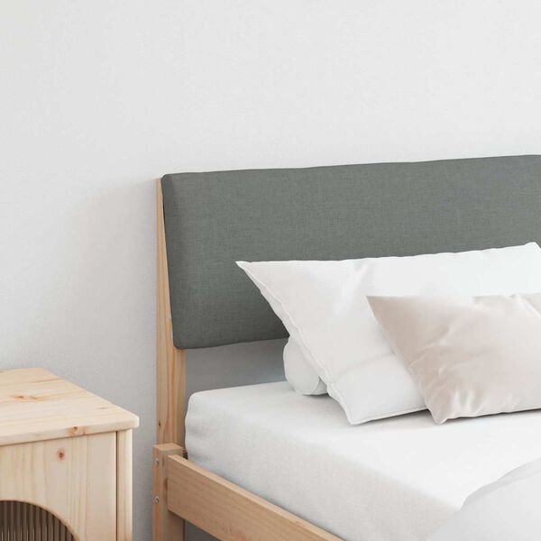 vidaXL Mīkstināts gultas galvgalis Tum&scaron;i pelēks 200 cm