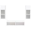 vidaXL 6-daļīgs TV skapīšu komplekts ar LED, balts, inženierijas koks