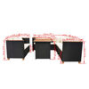 vidaXL 5-daļīgs dārza atpūtas mēbeļu komplekts ar matračiem, PE, melns