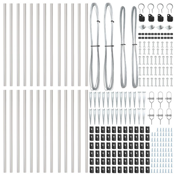 vidaXL Žoga āķis Cits 26 pcs Pelēka 3,2 x 3,2 x 100 cm Tērauds