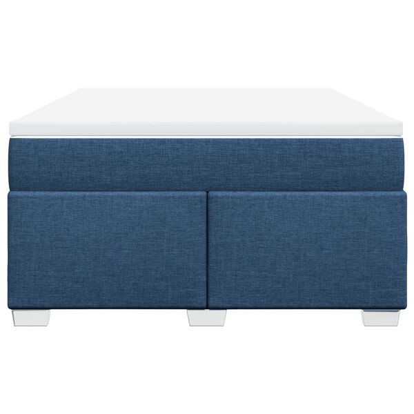 vidaXL atsperu gulta ar matraci, zils, 140x200 cm, audums