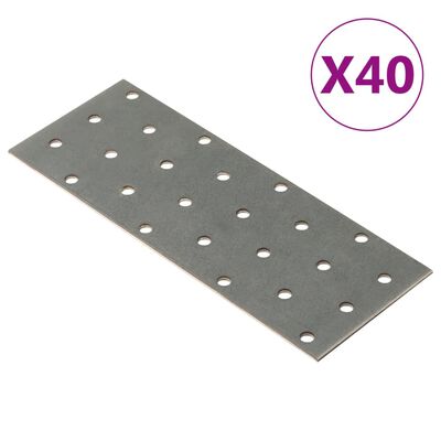 vidaXL perforētas plāksnes, 40 gab., 2 mm, 160x60 mm, cinkots tērauds