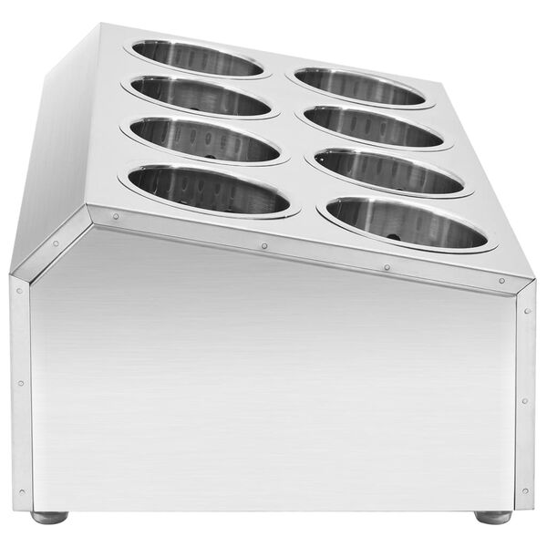 vidaXL galda piederumu turētājs, 8 nodalījumi, taisnstūrveida, tērauds