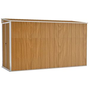 vidaXL pie sienas stiprināms dārza &scaron;ķūnis, brūns, 118x288x178 cm, cinkots tērauds