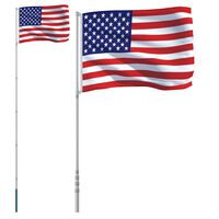 vidaXL ASV karogs un masts, 5,55 m, alumīnijs
