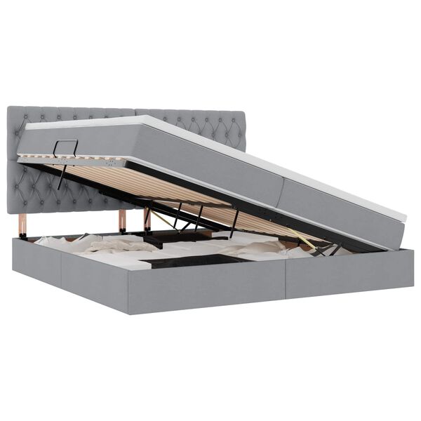 vidaXL Gulta ar uzglabā&scaron;anas vietu un matraci ar matraci Gai&scaron;i pelēks