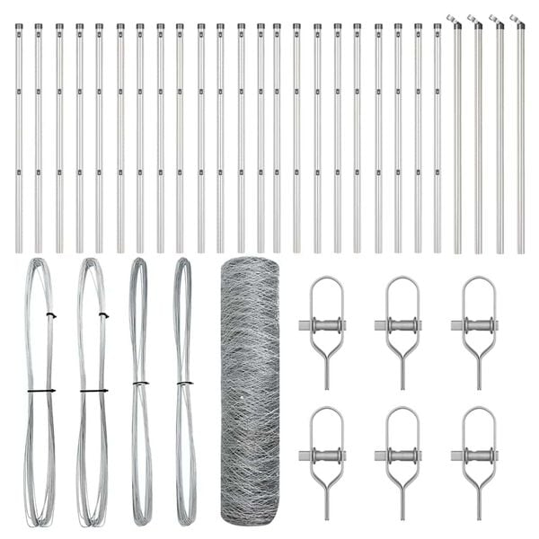 vidaXL Žoga āķis Sudraba 50 x 0,4 m (36 mm acs) Tērauds