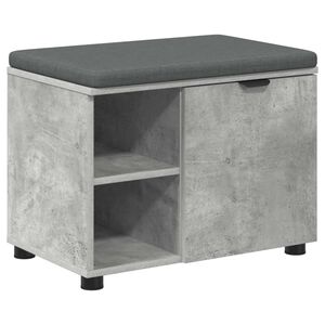 vidaXL Zāles sols ar spilvenu ar plauktu Betona Pelēks 60 x 38 x 46 cm