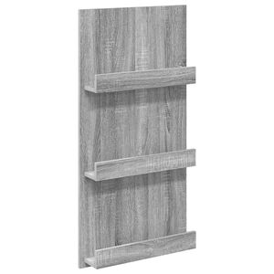 vidaXL Žurnālu statīvs ar plauktu Pelēks Sonoma 51 x 11 x 102 cm