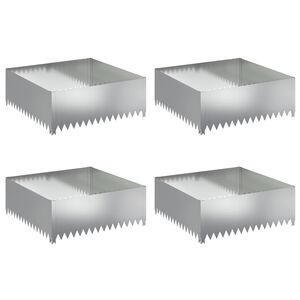 vidaXL Zāliena Apmale 4 gab. 100 x 100 x 35 cm Tērauds Sudraba