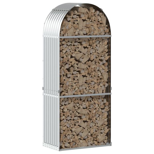 vidaXL malkas statīvs, sudraba krāsa, 80x45x190 cm, cinkots tērauds