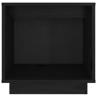 vidaXL naktsgaldiņš, melns, 40x30x40 cm, priedes masīvkoks