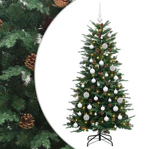 vidaXL Mākslīgā Ziemassvētku egle ar bumbiņu 120 cm 150 LED