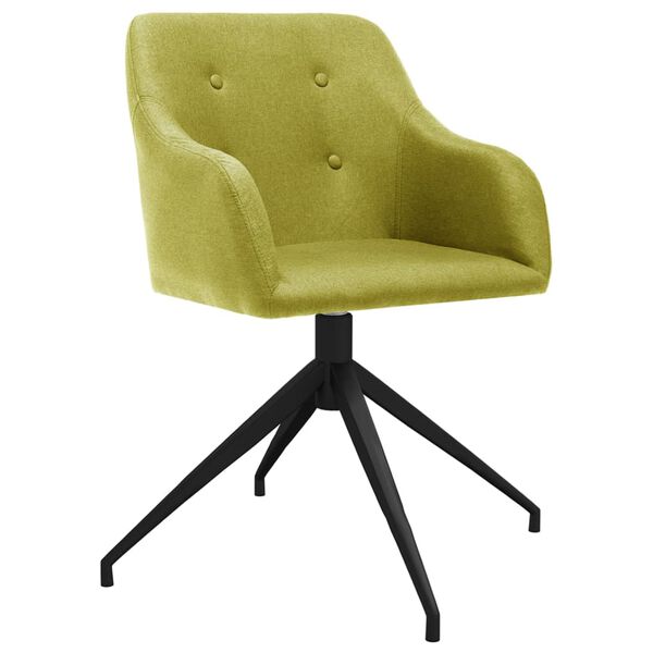 vidaXL grozāmi virtuves krēsli, 2 gab., zaļ&scaron; audums